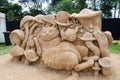 Beautiful Sand Sculpture `Cheshire Cat` in Wonderland exhibition, at Blacktown Showground.